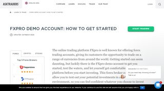 
                            6. FXpro demo account » The best trading demo accounts 2019