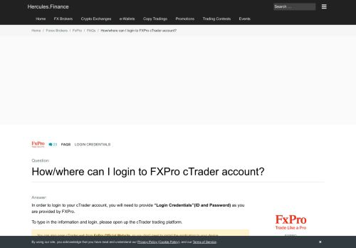 
                            6. FxPro – How and where can I login to my FXPro cTrader account ...