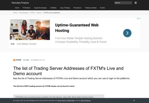 
                            5. FXTM – The list of FXTM's Live/Demo account server ...