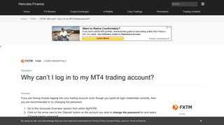 
                            3. FXTM – Why can't I log in to my MT4 trading account? | FAQ ...