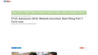 
                            11. FYJC Admission 2018: Website launched, Start filling Part 1 Form now ...