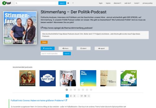 
                            13. fyyd: Stimmenfang – Der Politik-Podcast von SPIEGEL ONLINE