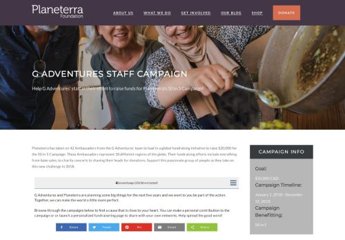 
                            12. G Adventures Staff Campaign - Planeterra
