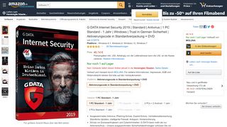 
                            8. G DATA Internet Security (2019) / Antivirus Software / Virenschutz für 1 ...