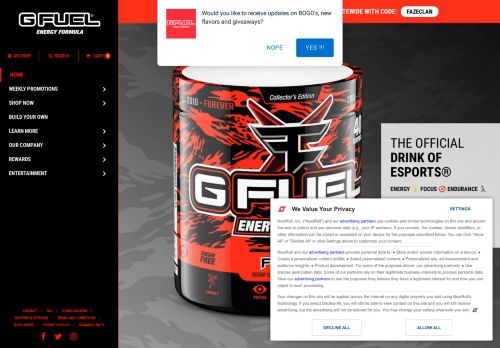 
                            2. G FUEL Energy Drink Formula - Gamer Fuel & Esports Supplements