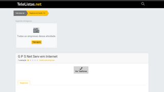 
                            7. G P S Net Serv em Internet - Negócios perto de Itambi - RJ - Telelistas
