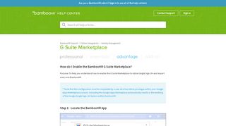 
                            5. G Suite Marketplace – BambooHR Support