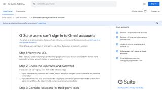 
                            2. G Suite users can't sign in to Gmail accounts - G Suite Admin Help