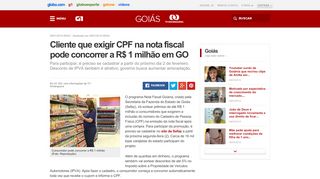 
                            6. G1 - Cliente que exigir CPF na nota fiscal pode concorrer a R$ 1 ...