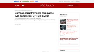 
                            7. G1 - Começa cadastramento para passe livre para Metrô, CPTM e ...