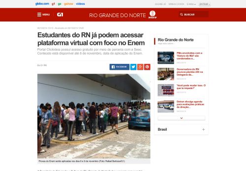 
                            9. G1 - Estudantes do RN já podem acessar plataforma virtual com foco ...