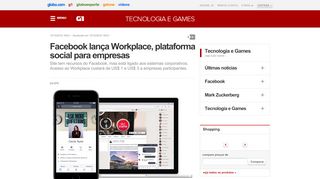 
                            10. G1 - Facebook lança Workplace, plataforma social para empresas ...