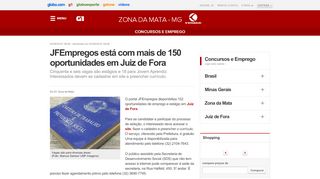 
                            7. G1 - JFEmpregos está com mais de 150 oportunidades em Juiz de ...