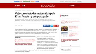 
                            8. G1 - Veja como estudar matemática pela Khan Academy em ...