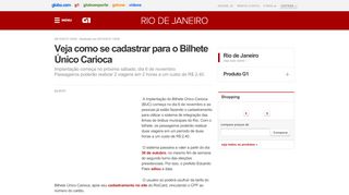 
                            7. G1 - Veja como se cadastrar para o Bilhete Único Carioca - notícias ...