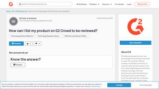 
                            11. G2 Crowd Review Platform - List My Product | G2 Crowd