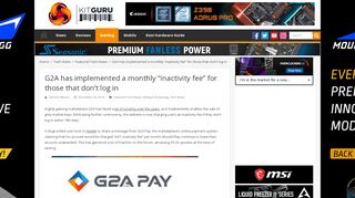 
                            12. G2A has implemented a monthly 