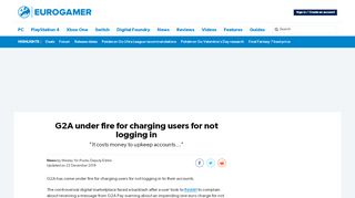 
                            7. G2A under fire for charging users for not logging in • Eurogamer.net