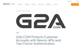 
                            10. G2A.COM Protects Customer Accounts with Nexmo APIs and Two ...