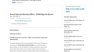 
                            10. G4S hiring Armed Upscale Security Officer - $1000 Sign On Bonus in ...