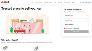 
                            2. Gaadi: Sell Used Cars | Get Free Car Valuation Online in India