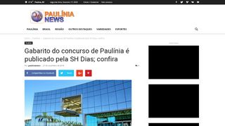 
                            8. Gabarito do concurso de Paulínia é publicado pela SH Dias; confira ...