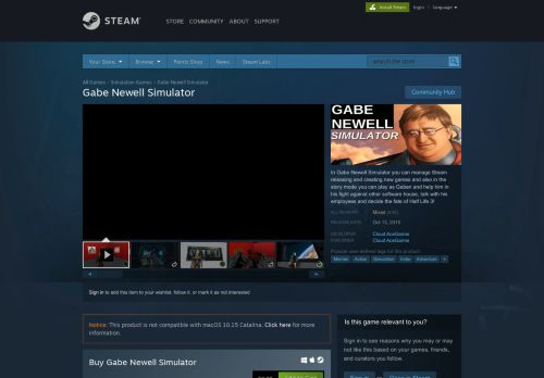 
                            12. Gabe Newell Simulator 2.0 on Steam