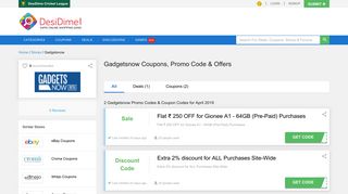 
                            10. Gadgetsnow Coupons, Promo code, Offers & Deals - February 2019