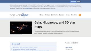 
                            6. Gaia, Hipparcos, and 3D star maps - Science Node