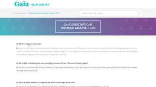 
                            3. Gaia subscriptions through Amazon - FAQ – Gaia Help Center
