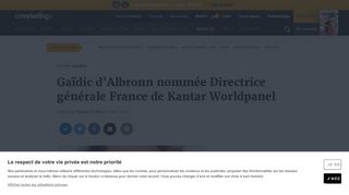 
                            13. Gaïdic d'Albronn nommée Directrice générale France de Kantar ...