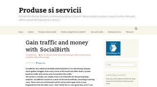 
                            10. Gain traffic and money with SocialBirth | Produse si servicii