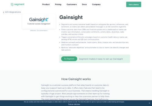 
                            5. Gainsight Customer Success Integration · Segment