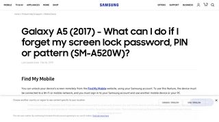 
                            1. Galaxy A5 (2017) - What can I do if I forget my screen lock password ...