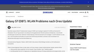 
                            1. Galaxy S7 (DBT): WLAN Probleme nach Oreo Update - Samsung ...