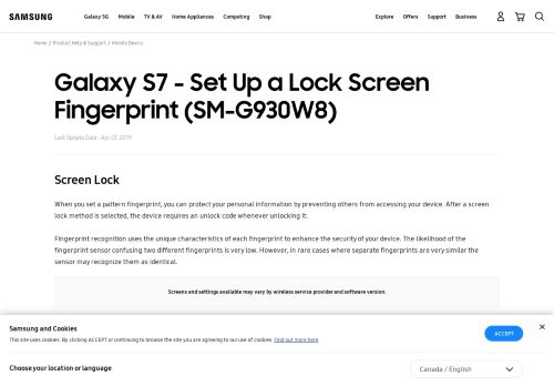 
                            4. Galaxy S7: How do I set up a Lock Screen Fingerprint on my Samsung ...