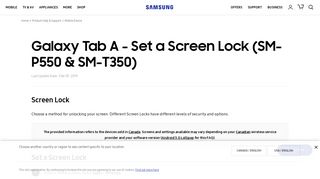 
                            11. Galaxy Tab A - Set a Screen Lock (SM-P550 & SM-T350) | Samsung ...