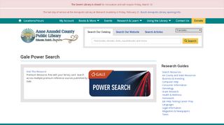 
                            13. Gale Power Search | Anne Arundel County Public Library