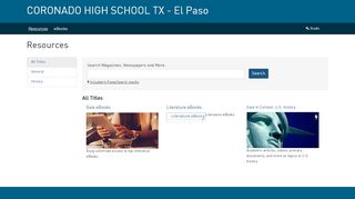 
                            8. Gale Resources - CORONADO HIGH SCHOOL LIBRARY - El Paso, TX