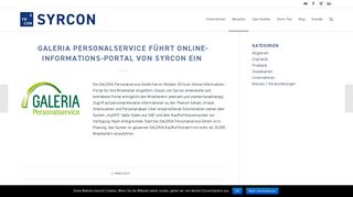 
                            3. Galeria Personalservice führt Online-Informations-Portal von Syrcon ...