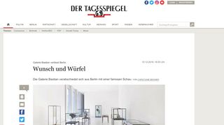 
                            12. Galerie Bastian verlässt Berlin: Wunsch und Würfel - Tagesspiegel