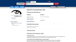 
                            7. GALIFA Contactlinsen AG - Manufacturer - Look4Optics.de