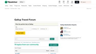 
                            10. Gallup Forum, Travel Discussion for Gallup, New Mexico - TripAdvisor