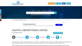 
                            7. GALPHA LABORATORIES LIMITED. - Company, directors and contact ...