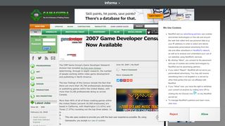 
                            13. Gamasutra - 2007 Game Developer Census Now Available