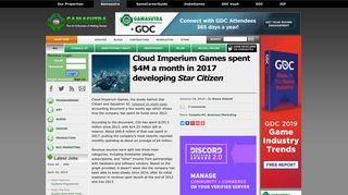 
                            11. Gamasutra - Cloud Imperium Games spent $4M a month in 2017 ...