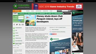 
                            11. Gamasutra - Disney shuts down Club Penguin Island, lays off ...