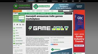 
                            12. Gamasutra - Gamejolt announces indie games marketplace