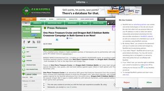 
                            13. Gamasutra - Press Releases- One Piece Treasure Cruise and Dragon ...