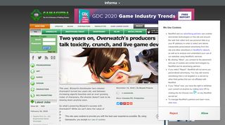 
                            12. Gamasutra - Two years on, Overwatch's producers talk toxicity, crunch ...